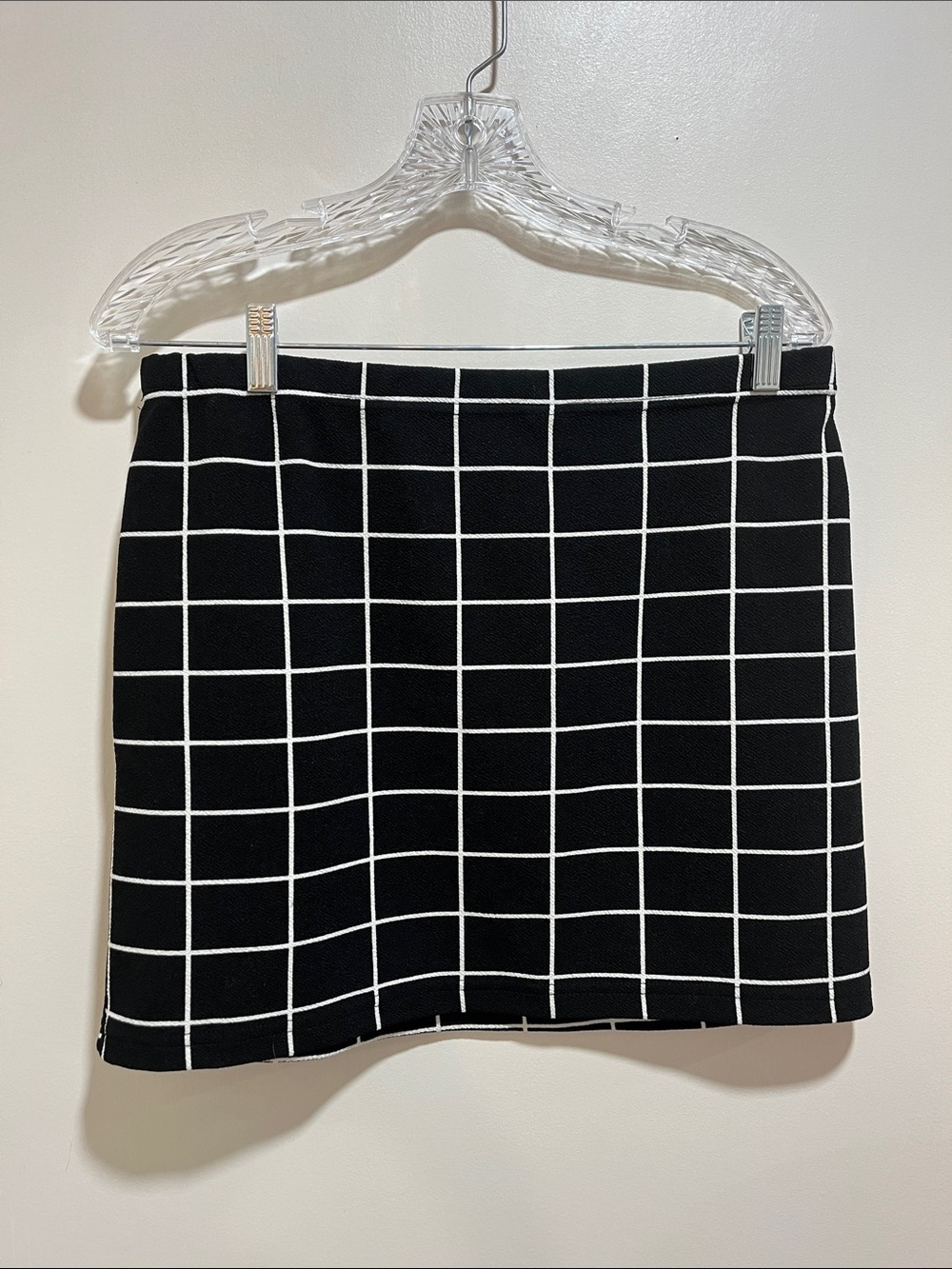 Black Grid Mini Skirt